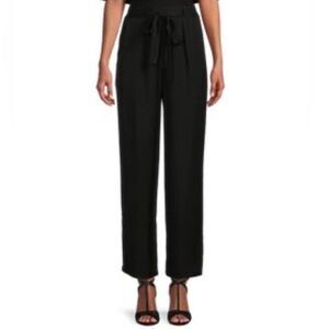 Antonio Melani Women’s Size 14 Black Straight Leg Tie Waist Slacks Pants